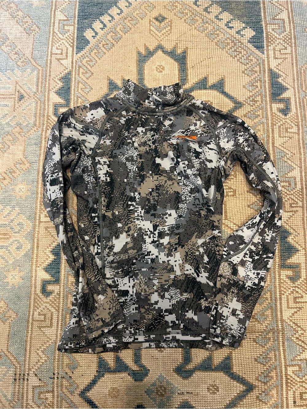 Kids Camo Long-Sleeve Performance Top - Gray/Tan